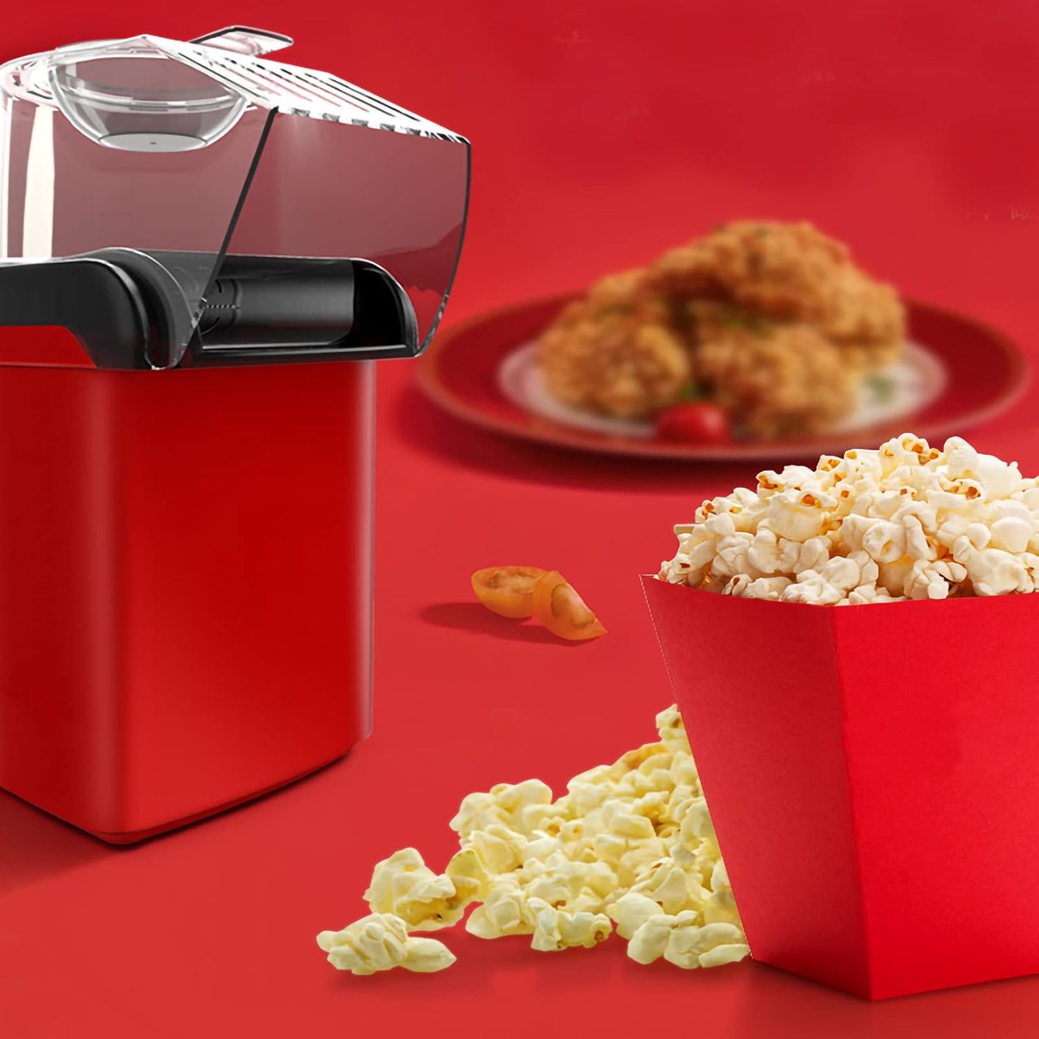 Mini Home Popcorn Maker with Measuring Cup and Removable Lid