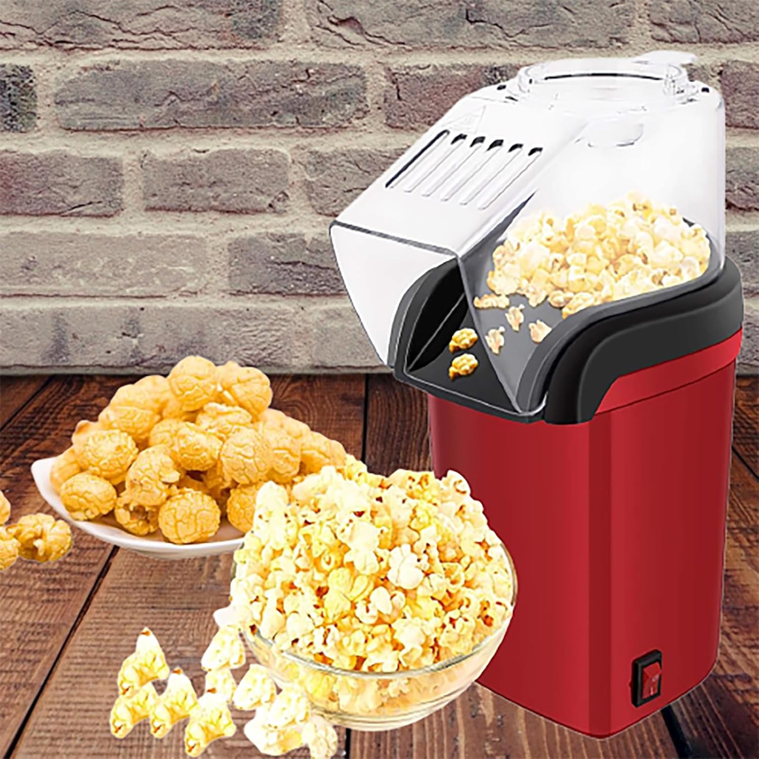 Mini Home Popcorn Maker with Measuring Cup and Removable Lid