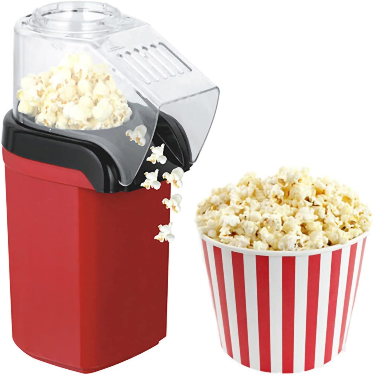 Mini Home Popcorn Maker with Measuring Cup and Removable Lid